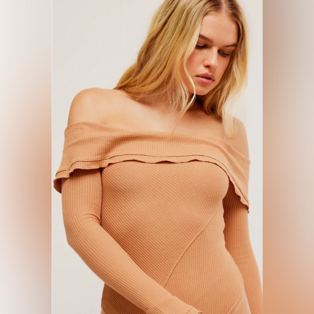 Free People Intimately FP Autumn Cozy Bodysuit In Toasted Size: XL NWOT